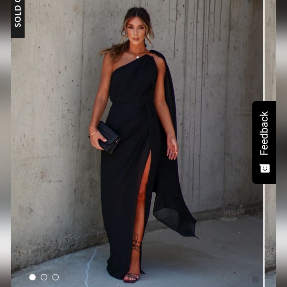 Vici Marissah One Shoulder High Slit Maxi Dress